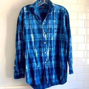 Ralph Lauren Plaid tie dye shirt
